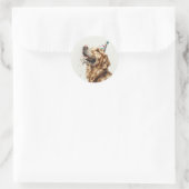 Golden Retriever Dog Runder Aufkleber (Tasche)