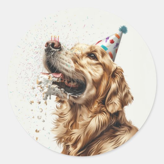 Golden Retriever Dog Runder Aufkleber (Vorderseite)