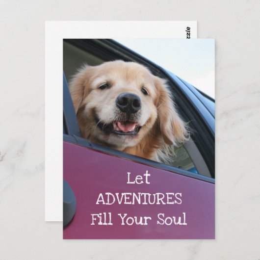 Golden Retriever Dog Safe Travel Adventures Postkarte (Vorne/Hinten)