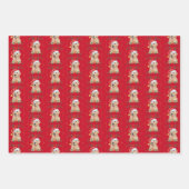 Golden Retriever Dog Santa Christmas Geschenkpapier Set (Vorderseite 2)