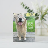 Golden Retriever Dog Sie sind mein Glück Postkarte (Stehend Vorderseite)