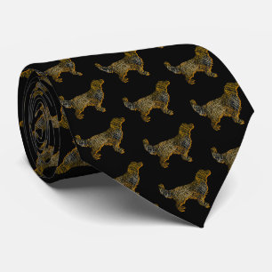 Golden Retriever Dog Silhouette Halloween Black Krawatte