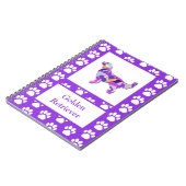 Golden Retriever Dog Silhouette Paw Lila PY&B Notizblock (Linke Seite)