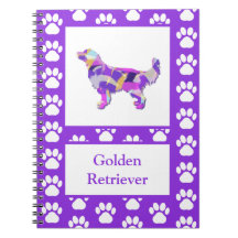 Golden Retriever Dog Silhouette Paw Lila PY&B