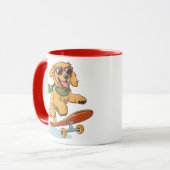 Golden Retriever Dog Skateboarding Tasse (Vorderseite Links)
