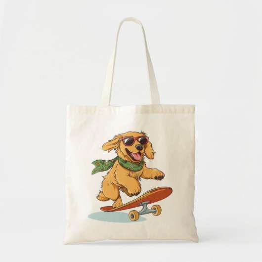 Golden Retriever Dog Skateboarding Tragetasche (Vorne)