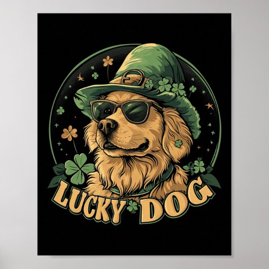 Golden Retriever Dog - St. Patrick's Day Saint Pad Poster (Vorne)