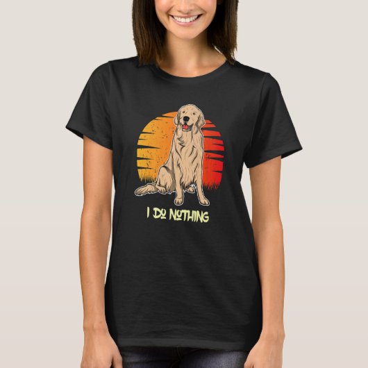 Golden Retriever Dog Sunset 4 T-Shirt (Vorderseite)