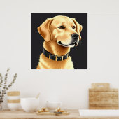 Golden Retriever Dog Tragen eines Lederkronen Poster (Küche)