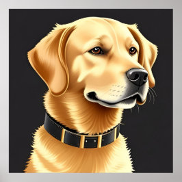 Golden Retriever Dog Tragen eines Lederkronen Poster