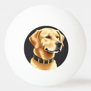 Golden Retriever Dog Tragen eines Lederkronen Tischtennisball