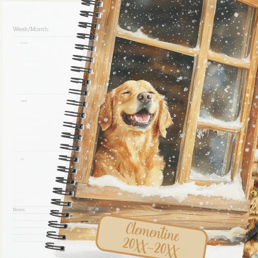 Golden Retriever Dog Undated Appointment Book  Planer