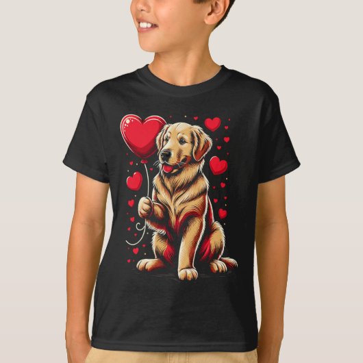 Golden Retriever Dog Valentine's Day Dog Owner T-Shirt (Vorderseite)