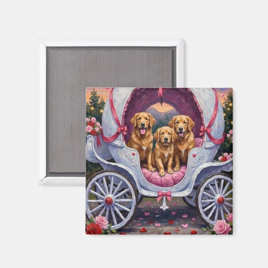 Golden Retriever Dog Valentine's Day  Magnet (Vorderseite/Rückseite)