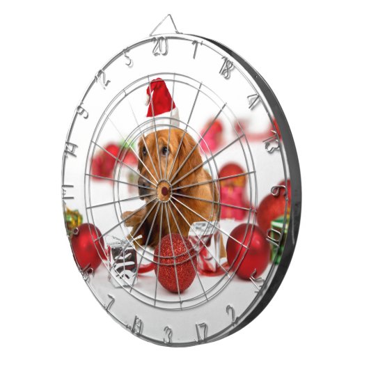 Golden Retriever Dog W Rote Weihnachtsmannmütze We Dartscheibe (Vorderseite rechts)