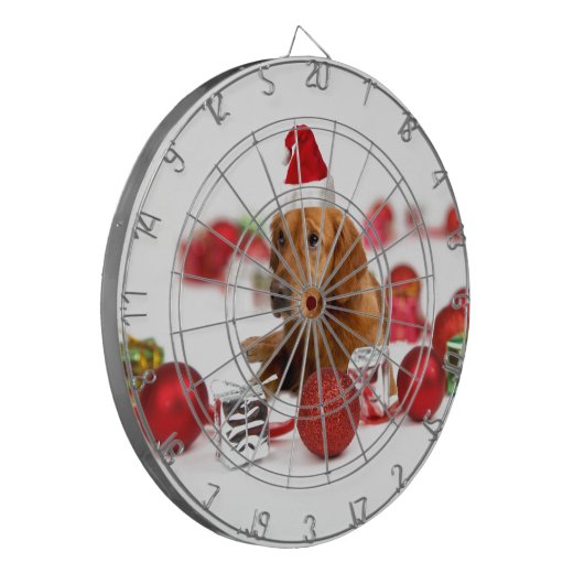 Golden Retriever Dog W Rote Weihnachtsmannmütze We Dartscheibe (Vorderseite Links)