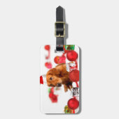Golden Retriever Dog W Rote Weihnachtsmannmütze We Gepäckanhänger (Vorderseite vertikal)