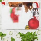 Golden Retriever Dog W Rote Weihnachtsmannmütze We Geschirrtuch (Gefaltet)