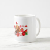 Golden Retriever Dog W Rote Weihnachtsmannmütze We Kaffeetasse (VorderseiteRechts)