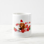 Golden Retriever Dog W Rote Weihnachtsmannmütze We Kaffeetasse (Mittel)
