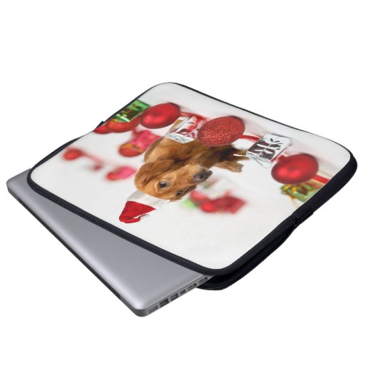 Golden Retriever Dog W Rote Weihnachtsmannmütze We Laptopschutzhülle (Vorne Knopf)