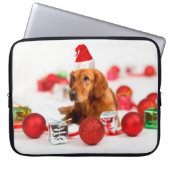Golden Retriever Dog W Rote Weihnachtsmannmütze We Laptopschutzhülle (Vorderseite)