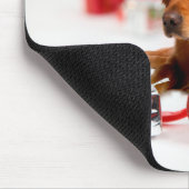 Golden Retriever Dog W Rote Weihnachtsmannmütze We Mousepad (Ecke)