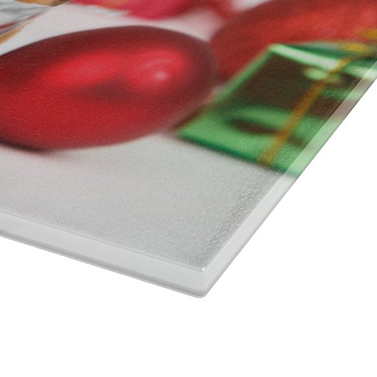 Golden Retriever Dog W Rote Weihnachtsmannmütze We Schneidebrett (Ecke)