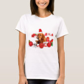 Golden Retriever Dog W Rote Weihnachtsmannmütze We T-Shirt (Vorderseite)