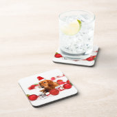 Golden Retriever Dog W Rote Weihnachtsmannmütze We Untersetzer (Rechte Seite)