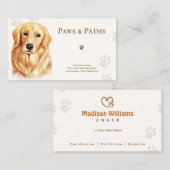 Golden Retriever Dog Walker Pet Sitzen Visitenkarte (Vorne/Hinten)