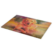 Golden Retriever Dog Wasserfarben Kunst, Dichtung  Schneidebrett (Ecke)