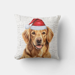 Golden Retriever Dog Wasserfarben Weihnachten Kissen