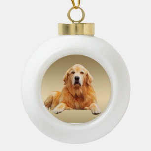Golden Retriever Dog Water Color Art Malerei Keramik Kugel-Ornament