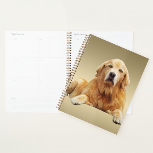Golden Retriever Dog Water Color Art Malerei Planer (Anzeige)