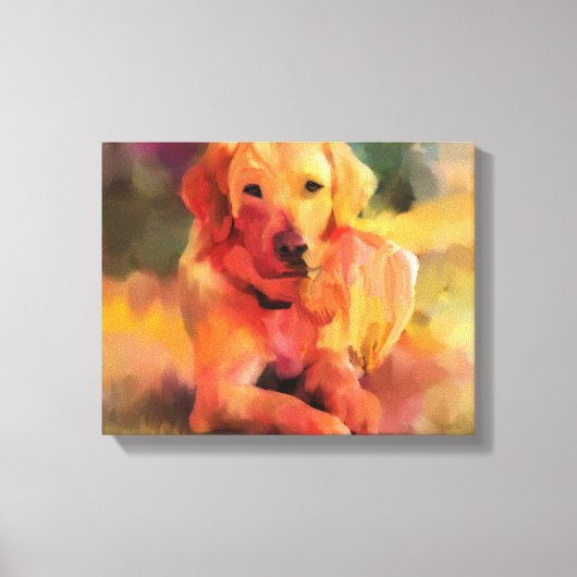 Golden Retriever Dog Watercolor Leinwand (Vorderseite)