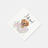 Golden Retriever Dog Wedding Cocktail Napkins Serviette (Ecke)
