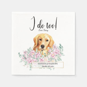 Golden Retriever Dog Wedding Cocktail Napkins Serviette