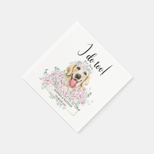 Golden Retriever Dog Wedding Cocktail Napkins Serviette (Ecke)
