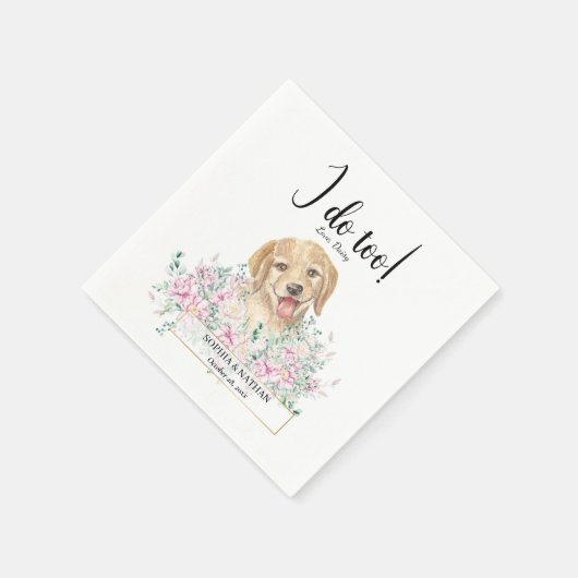 Golden Retriever Dog Wedding Cocktail Napkins Serviette (Ecke)