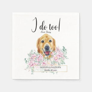 Golden Retriever Dog Wedding Cocktail Napkins Serviette