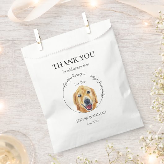 Golden Retriever Dog Wedding Vielen Dank für Ihre Geschenktütchen (Ausgeschnitten)