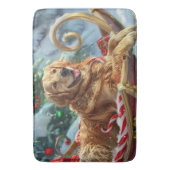 Golden Retriever Dog Weihnachten Badematte (Vorderseite Vertikal)