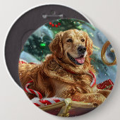 Golden Retriever Dog Weihnachten Button (Vorne & Hinten)