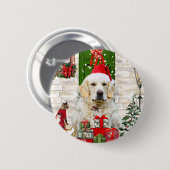Golden Retriever Dog Weihnachten Button (Vorne & Hinten)
