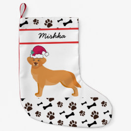 Golden Retriever Dog Weihnachten, Custom Dog Name Kleiner Weihnachtsstrumpf