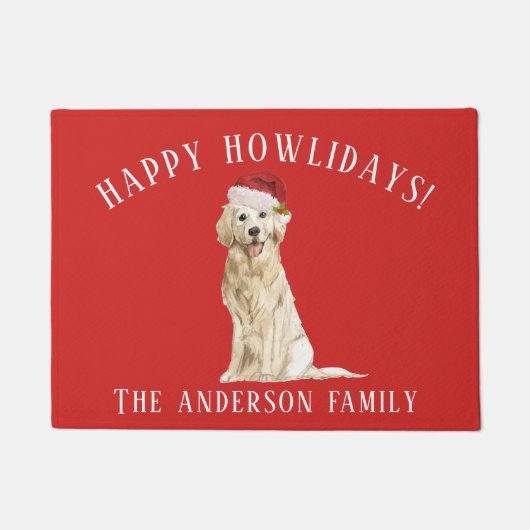 Golden Retriever Dog Weihnachten Fußmatte (Vorderseite)