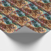 Golden Retriever Dog Weihnachten Geschenkpapier (Ecke)