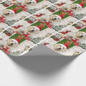 Golden Retriever Dog Weihnachten Geschenkpapier (Ecke)
