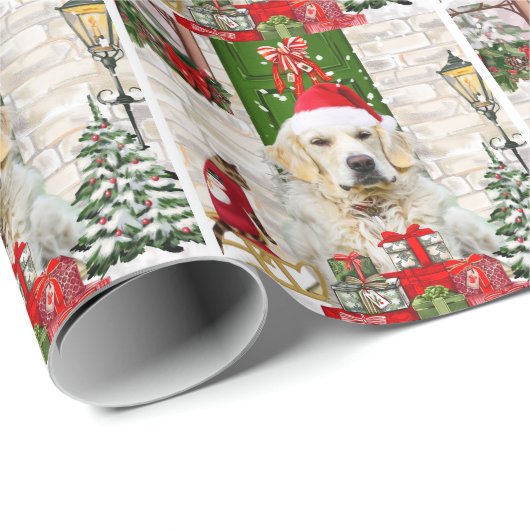 Golden Retriever Dog Weihnachten Geschenkpapier (Rolleneckpunkt)